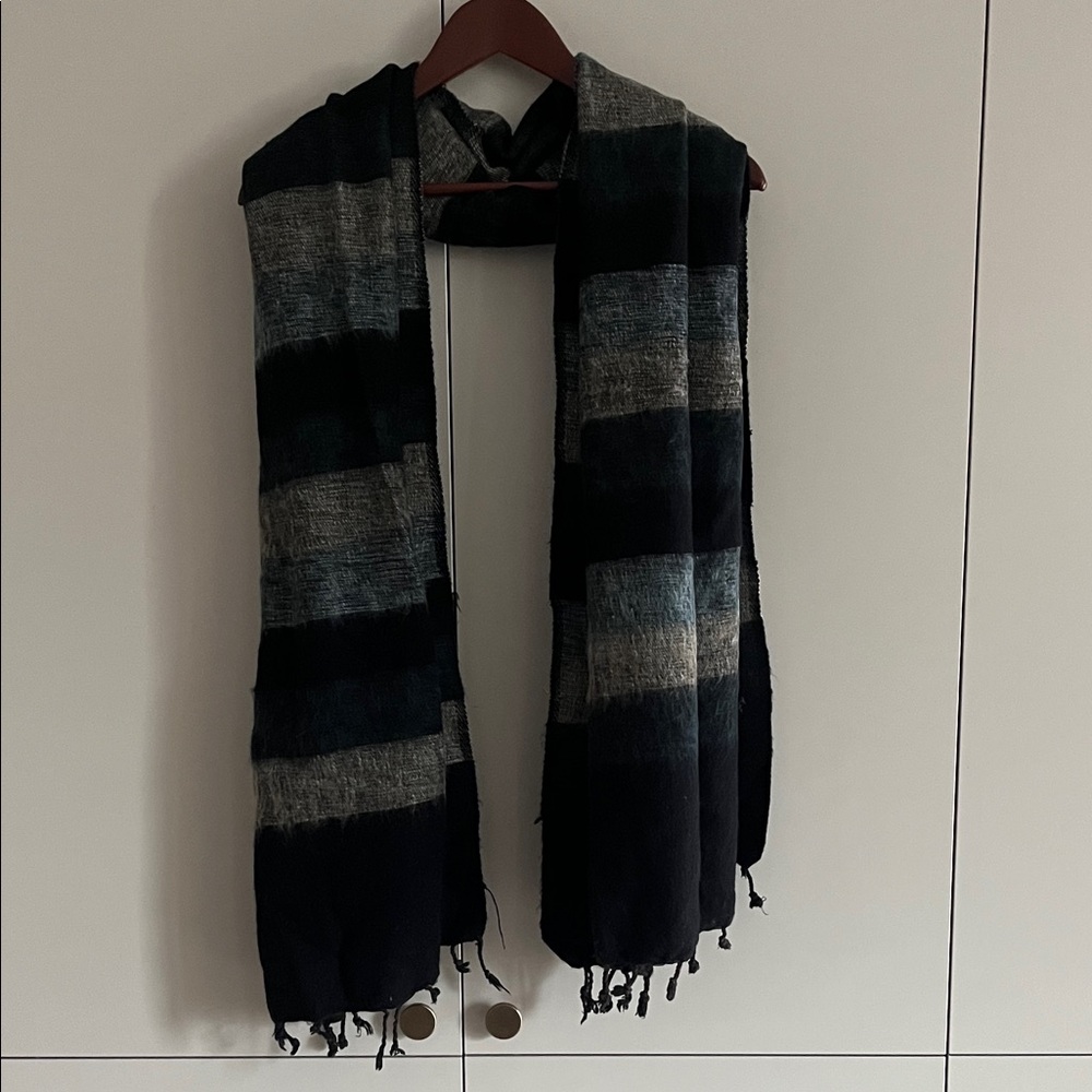 Sophisticated Black, Blue and Gray Scarf